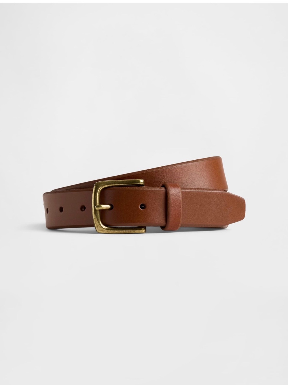 GAP | Classic Brown Leather Belt with Brass Buckle